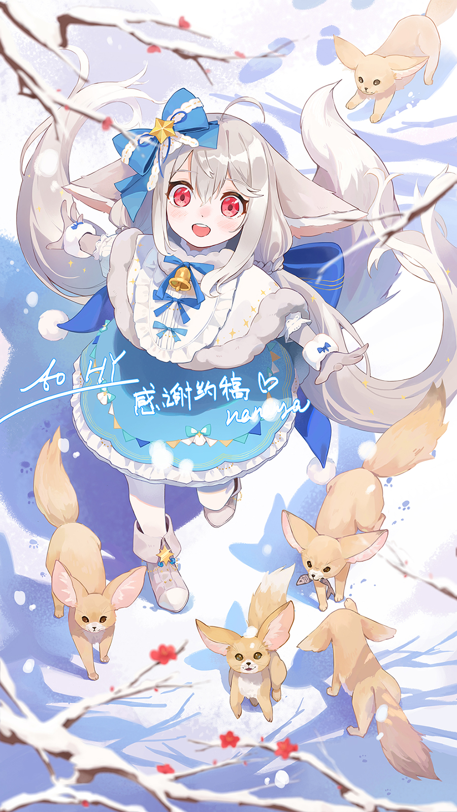 1girl, ahoge, animal, animal_ear_fluff, animal_ears, argyle_clothes, argyle_legwear, back_bow