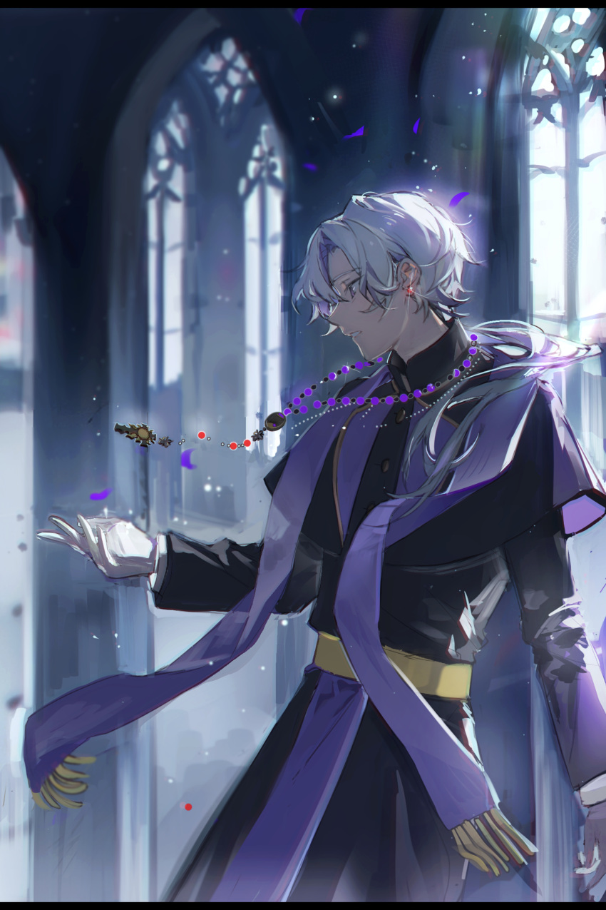 1boy, absurdres, black_capelet, call_of_cthulhu, capelet, cassock, chinese_commentary, commentary_request