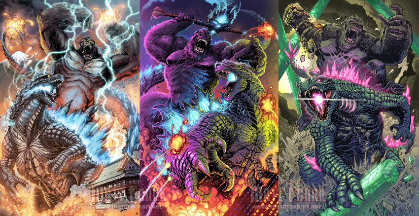 animal, animal_ears, ape, axe, b.e.a.s.t._glove, bioluminescence, blue_eyes, blue_spine