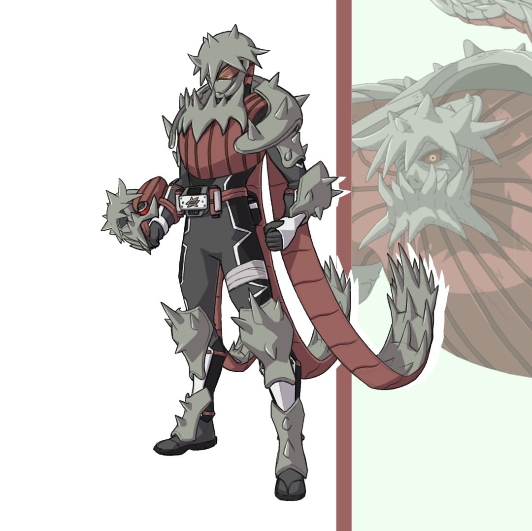 1boy, armor, belt, bodysuit, compound_eyes, full_body, giant, giant_monster