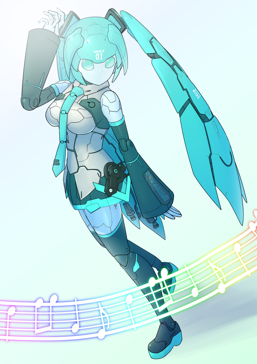 absurdres, aqua_eyes, aqua_hair, aqua_necktie, blue_eyes, breasts, detached_sleeves, frame_arms_girl