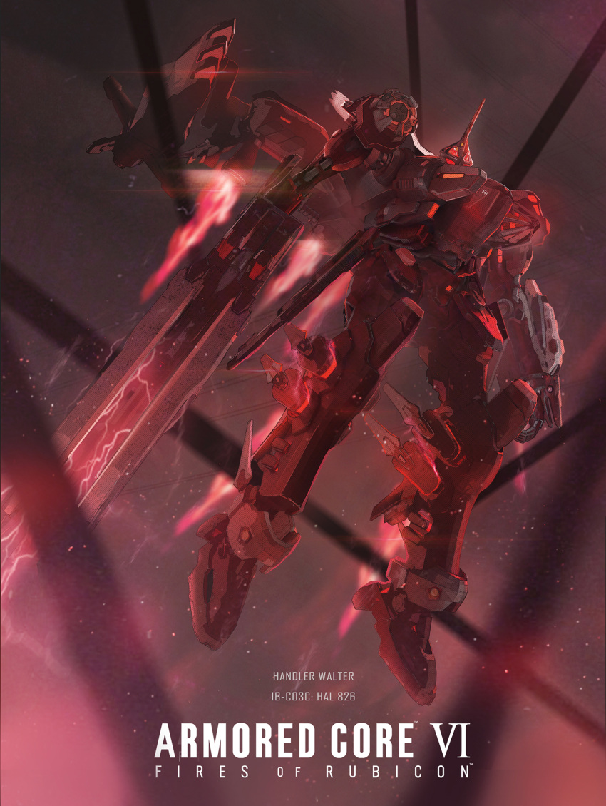 armor, armored_core, armored_core_6, beam_rifle, character_name, copyright_name, energy_gun, flying