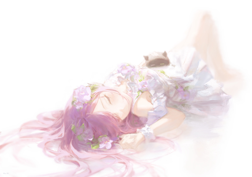 1girl, armpit_crease, artist_name, bare_legs, bare_shoulders, bibi_(tokoyami_towa), bliss_htt, blurry
