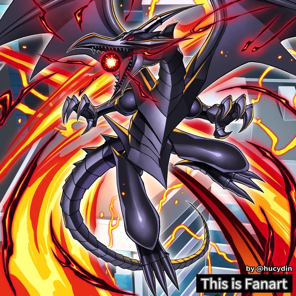 black_skin, black_tail, black_wings, colored_skin, dragon, duel_monster, fire, hucydin
