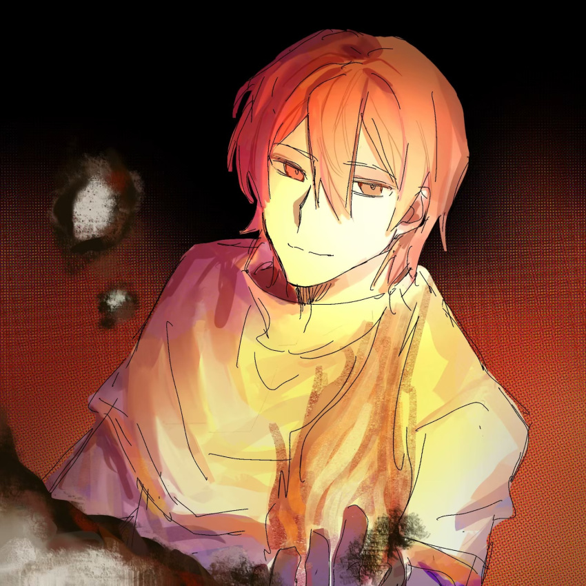 1boy, black_gloves, brown_eyes, brown_hair, capelet, chinese_commentary, chuanlinanjiana, closed_mouth