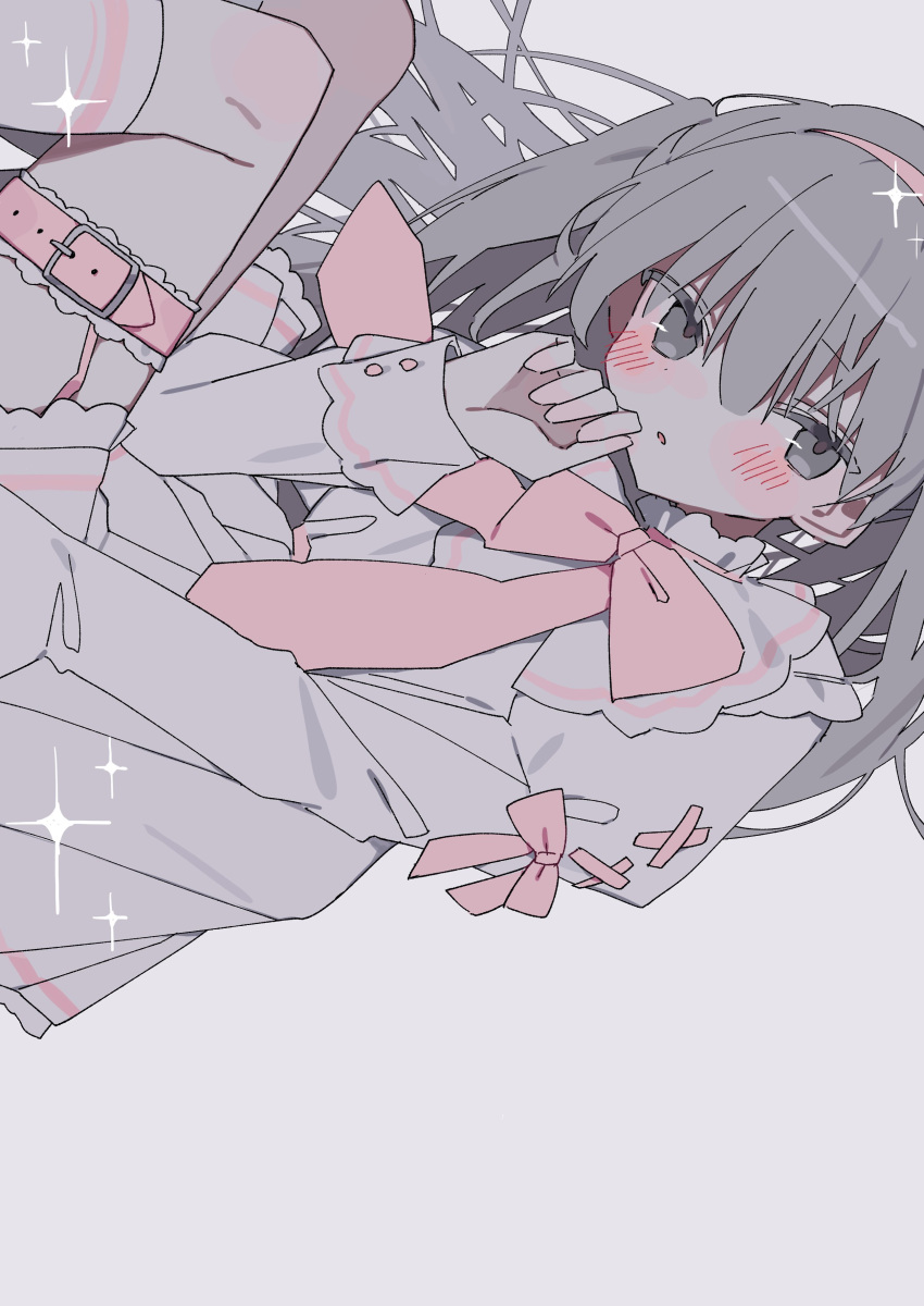 1girl, absurdres, ameno_(motiizamurai), blush, bow, bowtie, clenched_hand, dress