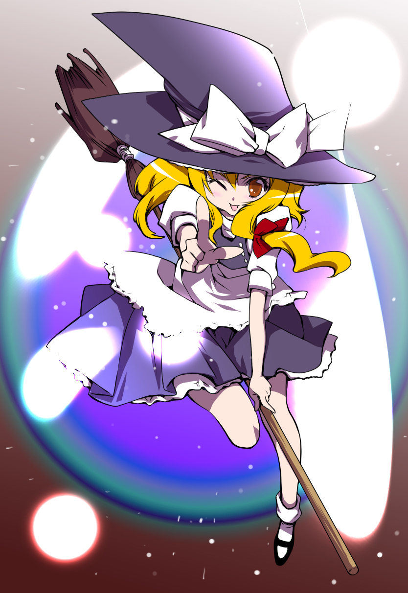 blonde_hair, hat, highres, k_izumi, kirisame_marisa, short_hair, solo, touhou, witch_hat, yellow_eyes