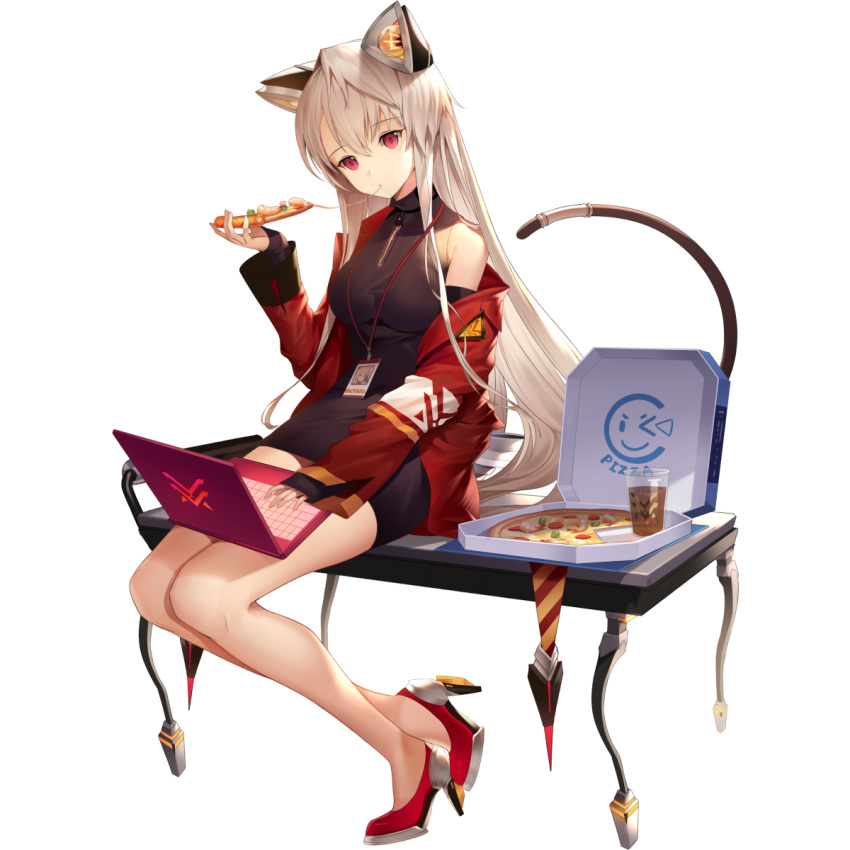 1girl, animal_ears, artist_request, asymmetrical_sleeves, bare_legs, black_collar, black_dress, black_gloves