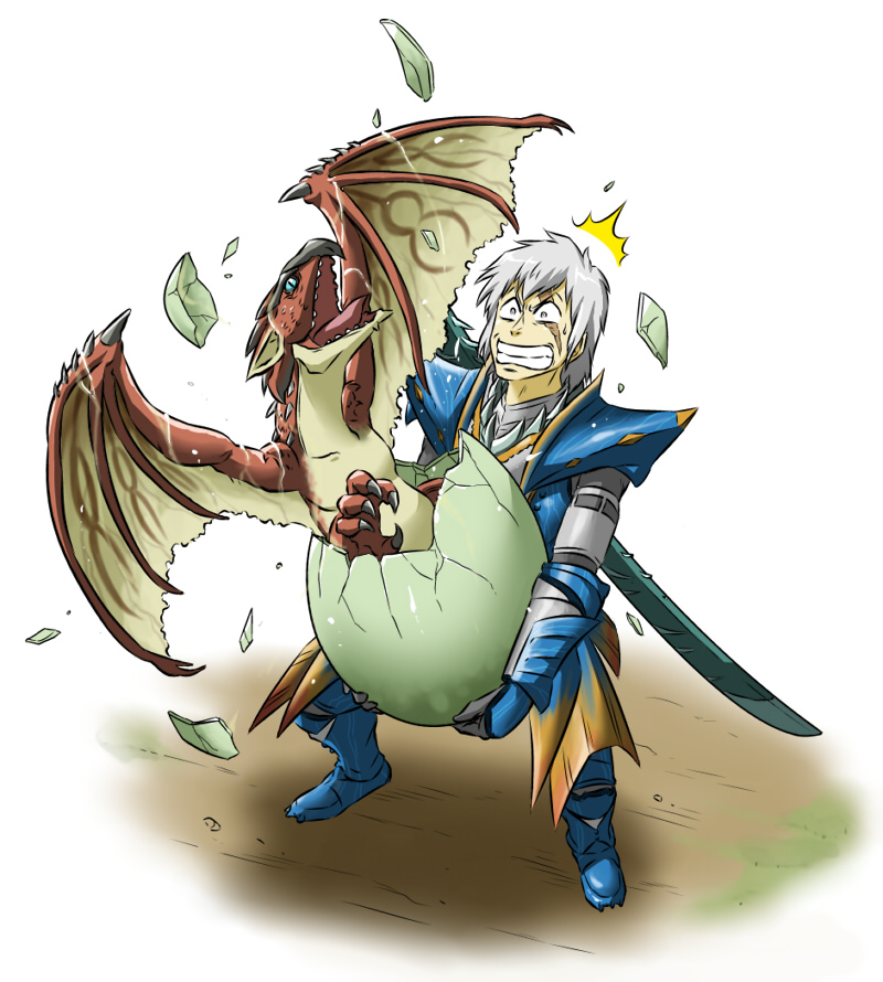 armor, boots, carrying, clenched_teeth, dragon, egg, gauntlets, gloves