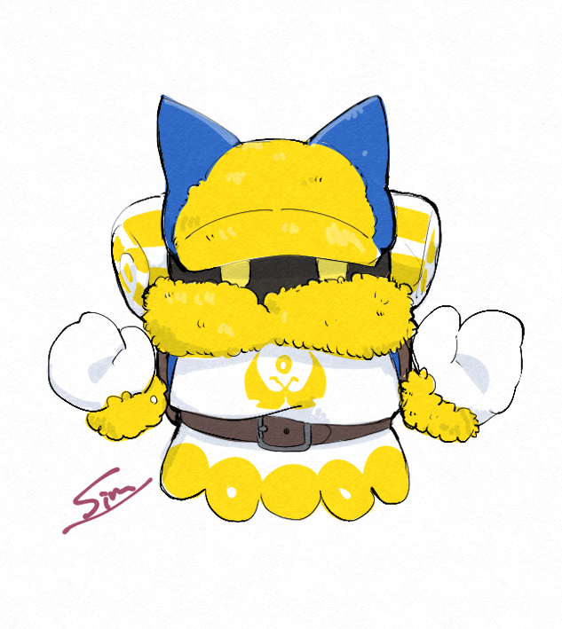 1boy, backpack, bag, belt, cosplay, ginkgo_guild_uniform, kirby_(series), looking_at_viewer