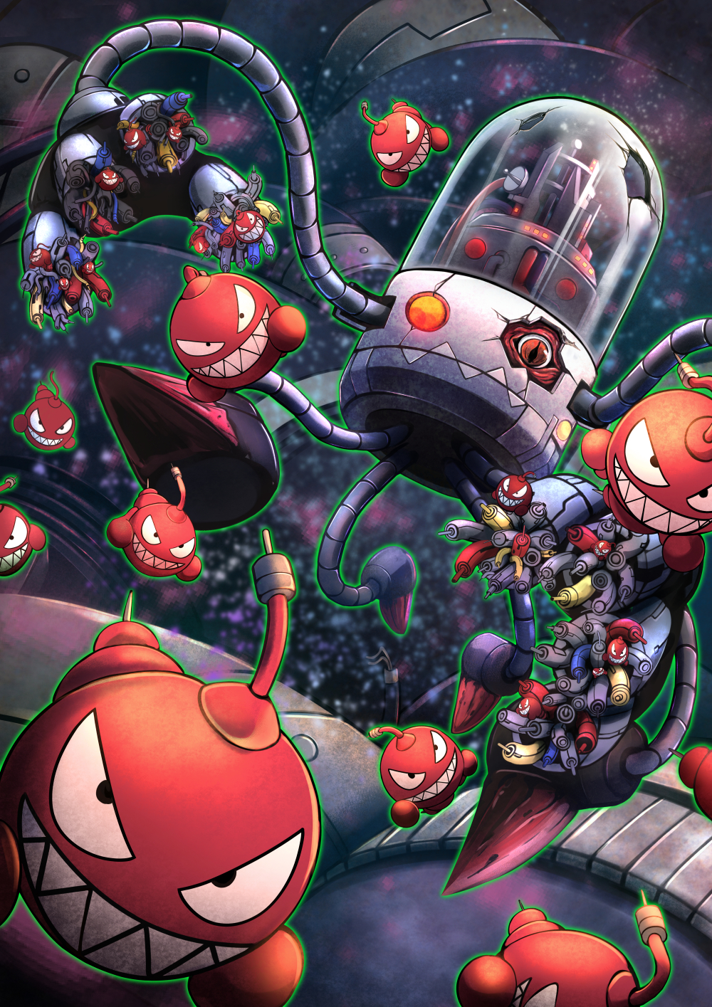 blurry, blurry_background, damaged, digimon, digimon_(creature), highres, looking_at_viewer, minksama