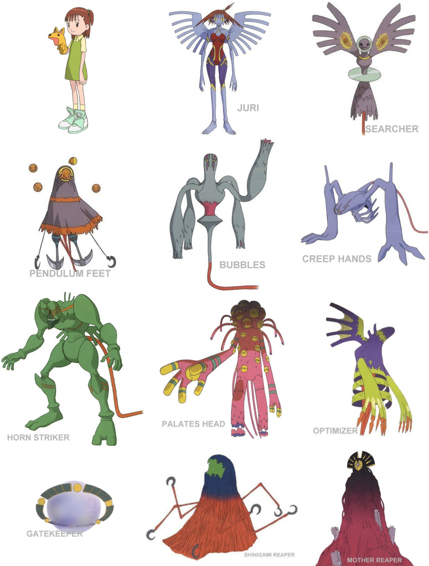 2girls, 6+others, building, character_name, claws, d-reaper, d-reaper_adr-01, d-reaper_adr-02