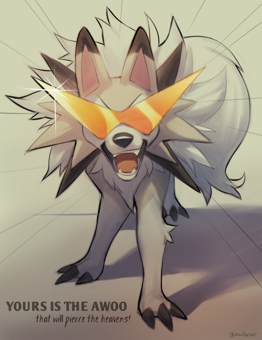 animal, animal_focus, artist_name, claws, english_text, falvie, grey_fur, looking_at_viewer