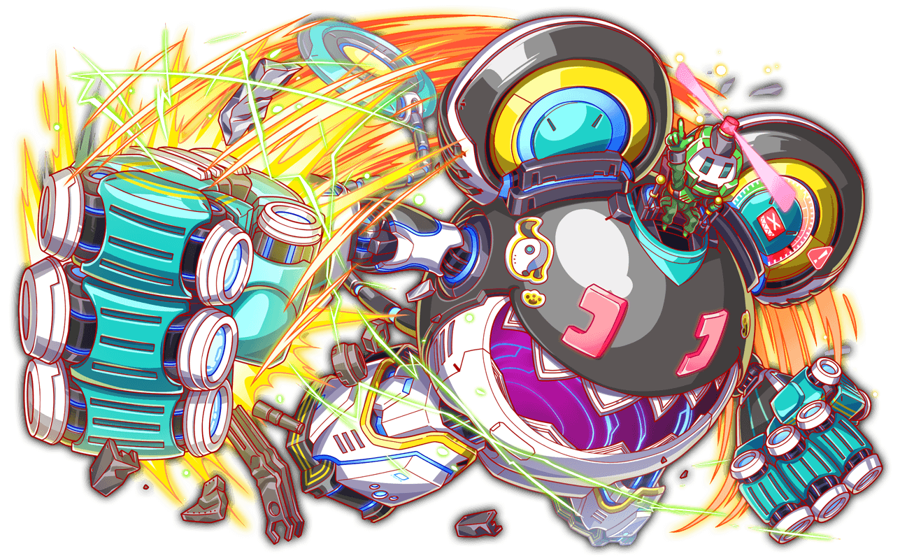agent_joe, animal_ears, artist_request, black_eyes, breaking, crash_fever, dog_sticker, game_cg