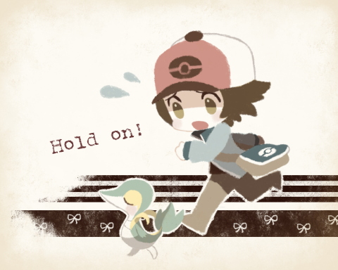1boy, bag, blue_jacket, brown_hair, commentary_request, flying_sweatdrops, hat, hilbert_(pokemon)