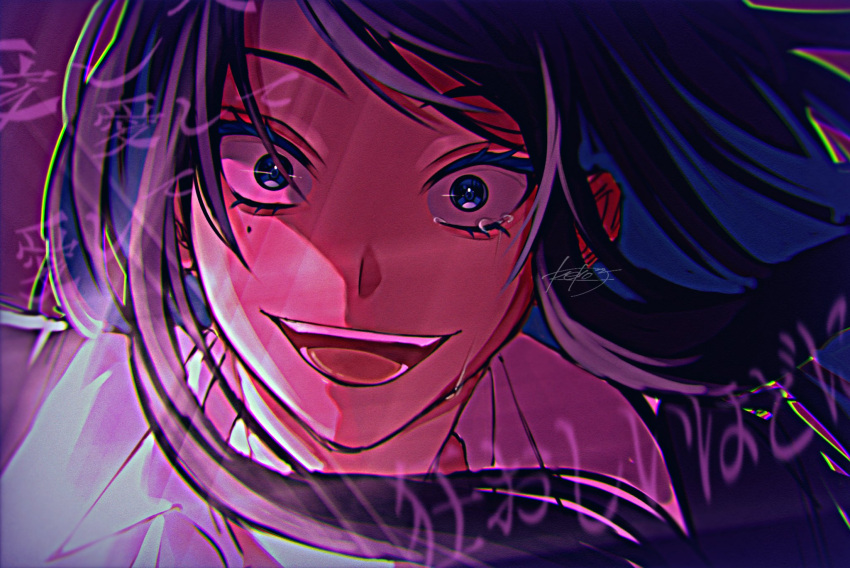 1girl, ado_(utaite), aishite_aishite_aishite_(vocaloid), blue_eyes, blue_hair, chando_(ado), colored_inner_hair, commentary