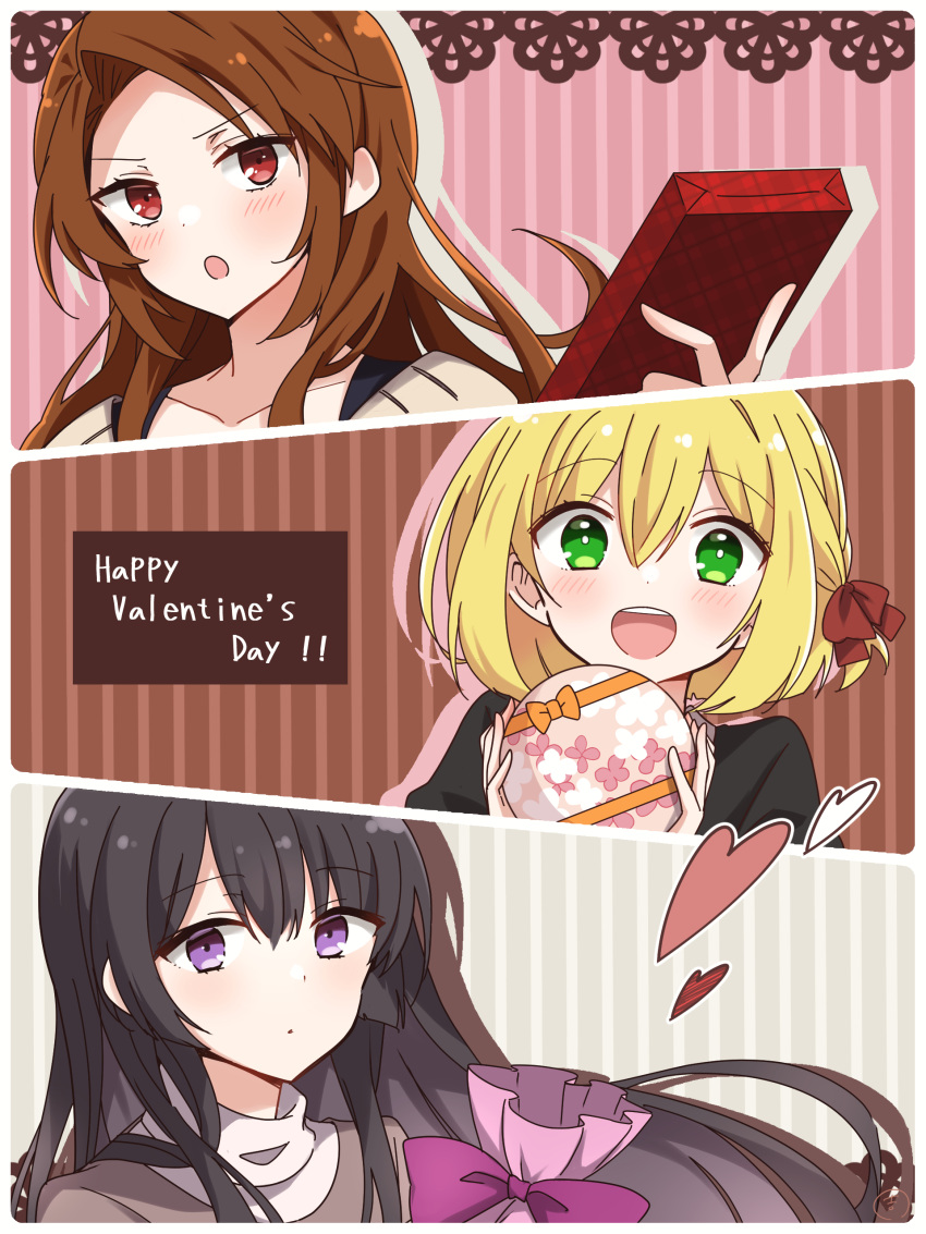 >:(, :d, absurdres, ashikari_ibara, black_hair, blonde_hair, blush, box