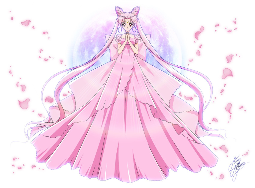 1girl, back_bow, bishoujo_senshi_sailor_moon, bow, chibi_usa, closed_mouth, collarbone, cone_hair_bun