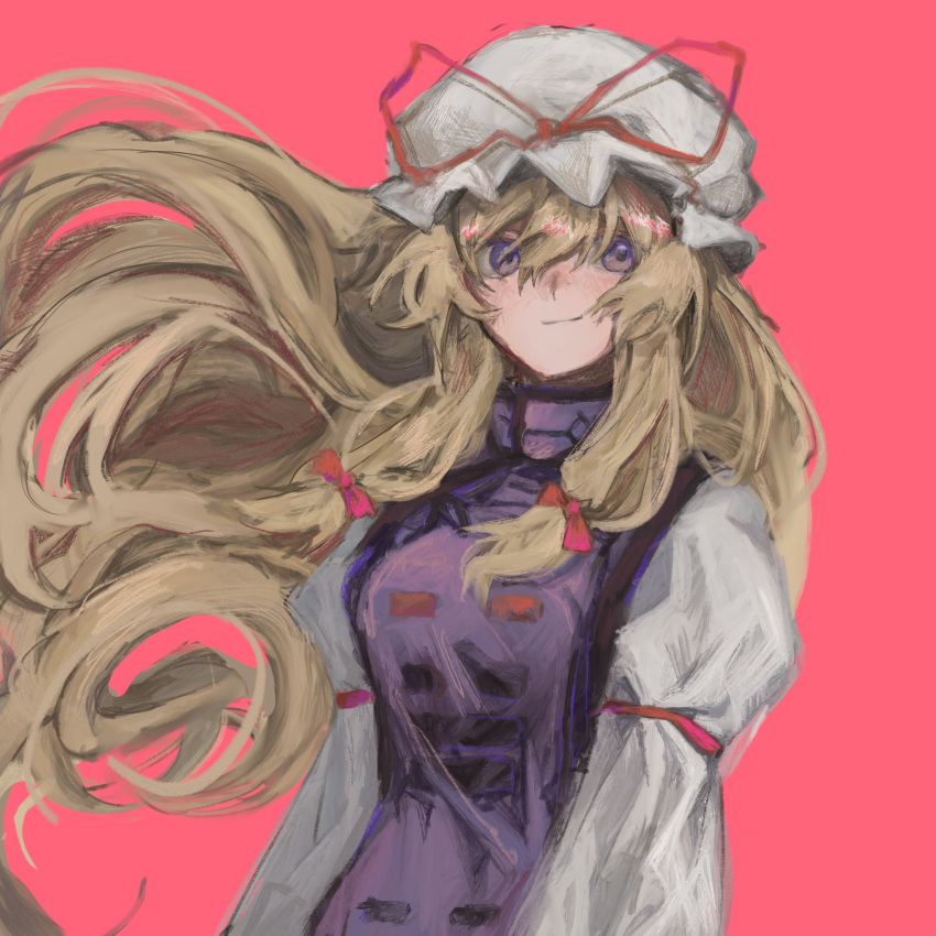 1girl, blonde_hair, bow, dress, hair_bow, hat, hat_ribbon, highres