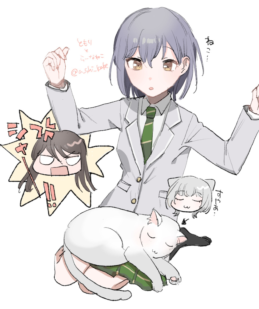 2girls, :3, a_shi_kake, animal_ears, animal_on_lap, animalization, bang_dream!, bang_dream!_it's_mygo!!!!!