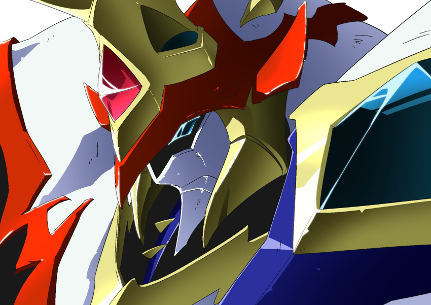 blue_eyes, from_side, gicchon, highres, kaiser_fire_(mecha), mecha, mecha_focus, no_humans