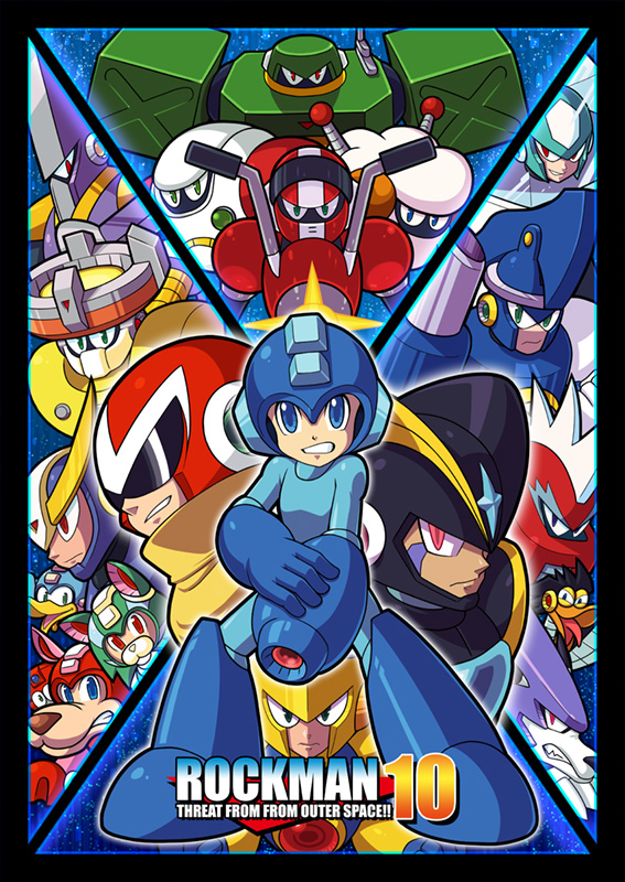 6+boys, android, arm_cannon, armor, assault_visor, bass_(mega_man), beat_(mega_man), black_armor, black_helmet, blade_man, blue_bodysuit, blue_eyes, blue_helmet, bodysuit, character_request, chill_man, commando_man, copyright_name, helmet, hi-go!, male_focus, mega_buster, mega_man_(character), mega_man_(classic), mega_man_(series), mega_man_10, multiple_boys, nitro_man, non-humanoid_robot, proto_man, pump_man, red_eyes, red_helmet, robot, robot_animal, robot_cat, robot_dog, rush_(mega_man), sheep_man, solar_man, strike_man, tango_(mega_man), treble_(mega_man), weapon