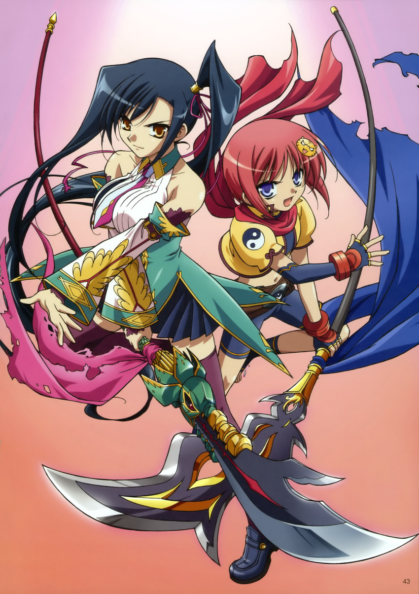 absurdres, barefoot, black_hair, black_legwear, black_thighhighs, blue_eyes, brown_eyes, chouhi