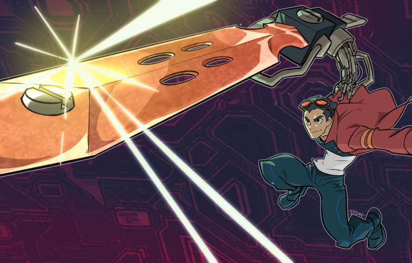 1boy, black_hair, brown_eyes, fighting_stance, generator_rex, gloves, gyosone, highres