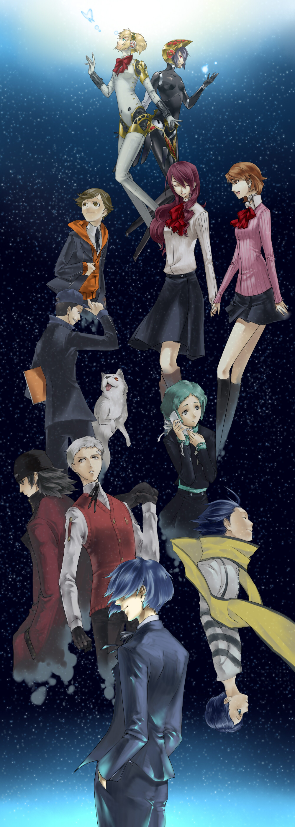 aegis, amada_ken, android, aragaki_shinjirou, arisato_minato, baseball_cap, beanie, black_hair