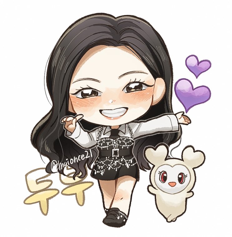 1girl, animification, black_dress, black_eyes, black_hair, black_necktie, blush, chibi, collared_shirt, crossed_legs, dahyun_(twice), davely_(twice), dress, english_commentary, hair_behind_ear, head_tilt, heart, k-pop, korean_text, long_hair, looking_at_viewer, maionce21, necktie, pointing, pointing_at_self, pointing_at_viewer, real_life, shirt, simple_background, smile, solo, third-party_source, twice_(group), twitter_username, very_long_hair, white_background, white_shirt