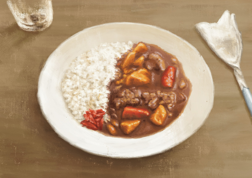 commentary_request, cup, curry, curry_rice, drinking_glass, food, food_focus, meal