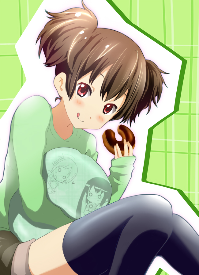 :q, doughnut, eating, hatasuke, hirasawa_ui, k-on!, nakano_azusa, o_o