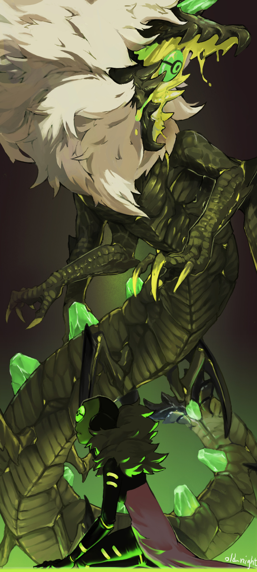 1other, absurdres, animal_focus, arthropod_limbs, artist_name, brown_background, claws, colored_skin