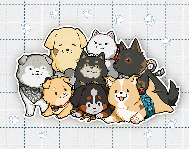akita_inu, bernese_mountain_dog, daikaku_(fate), dog, dousetsu_(fate), fate/grand_order, fate_(series), genpachi_(fate)