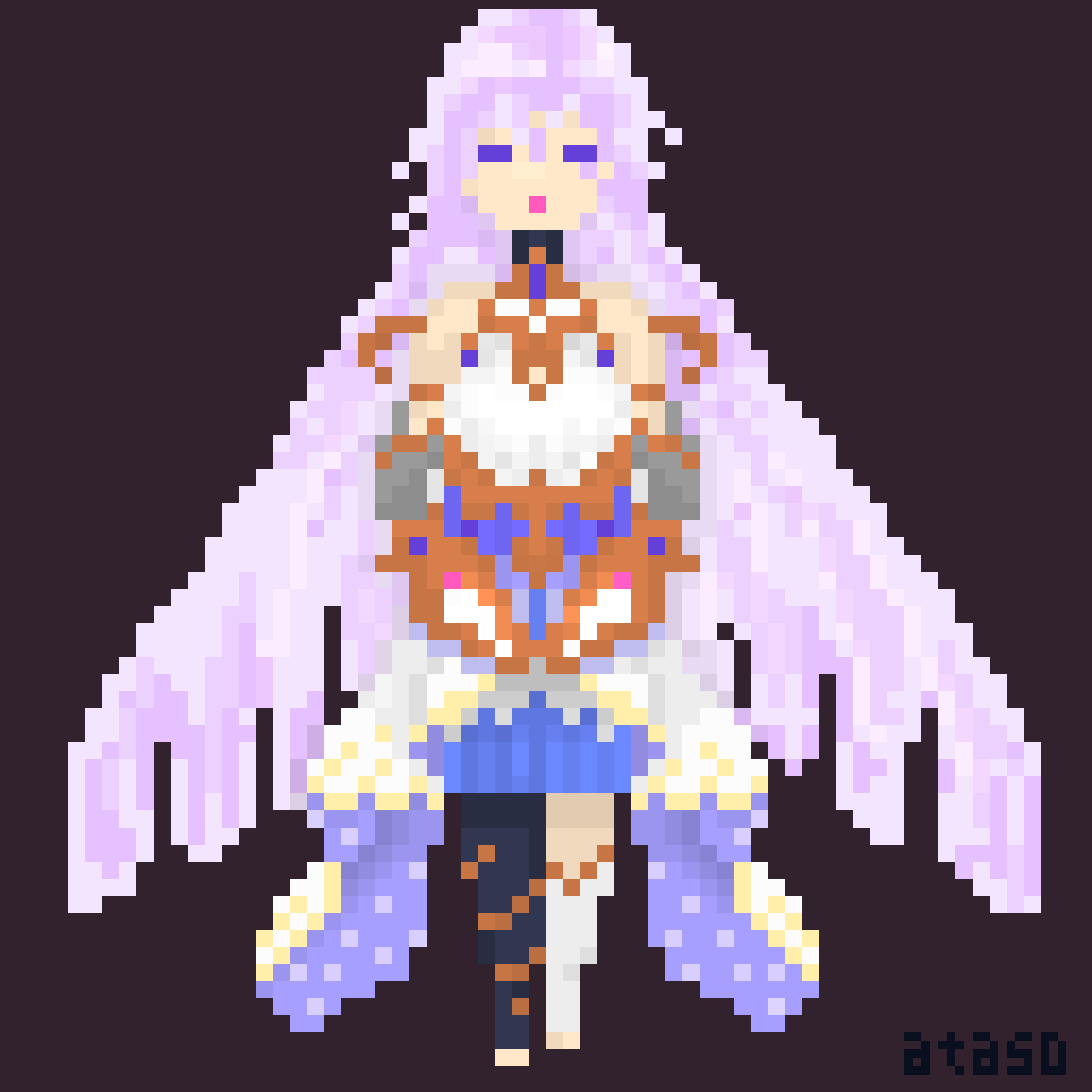 1girl, a_2828_a, asymmetrical_legwear, bad_id, bad_twitter_id, closed_eyes, full_body, grimms_notes