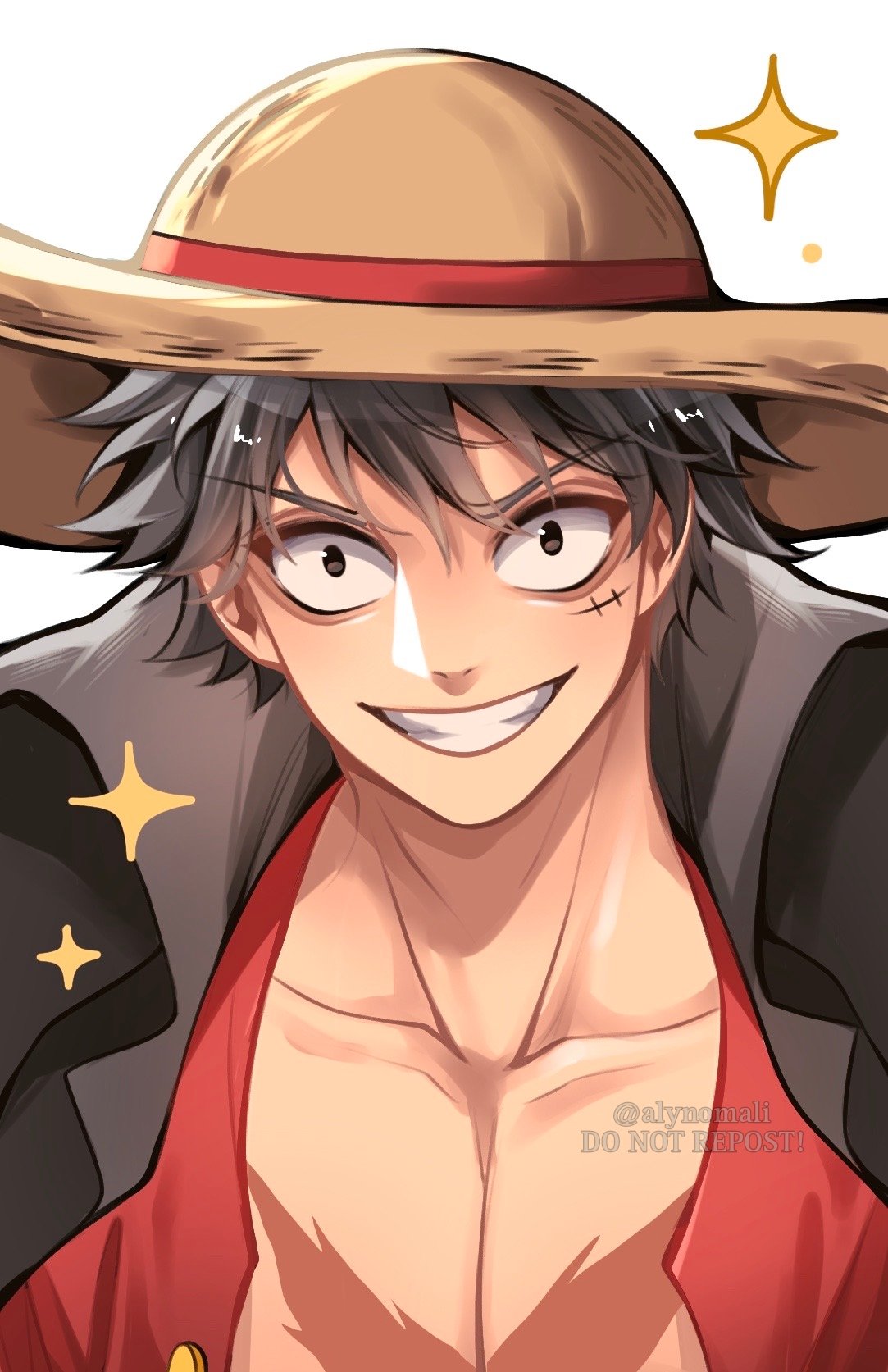 1boy, alynomali, artist_name, black_eyes, black_hair, clenched_teeth, collarbone, commentary