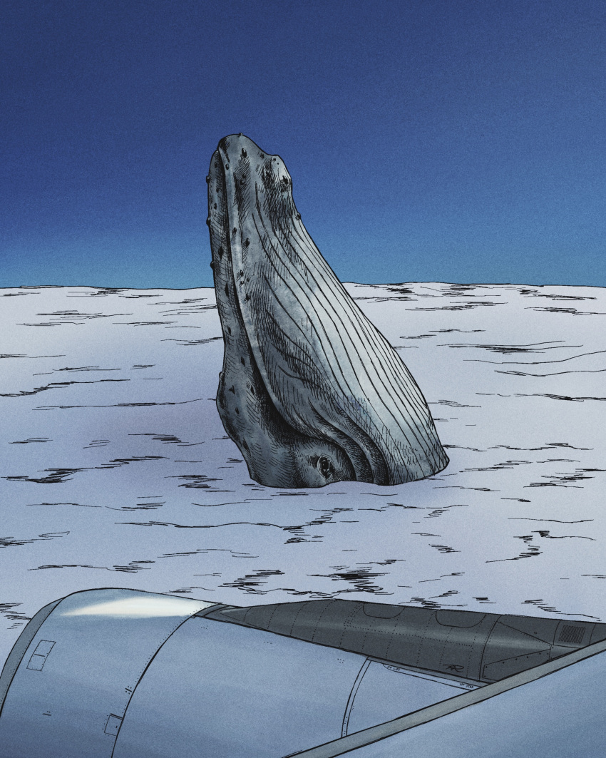absurdres, akeru, animal_focus, black_eyes, blue_sky, blue_theme, commentary_request, highres