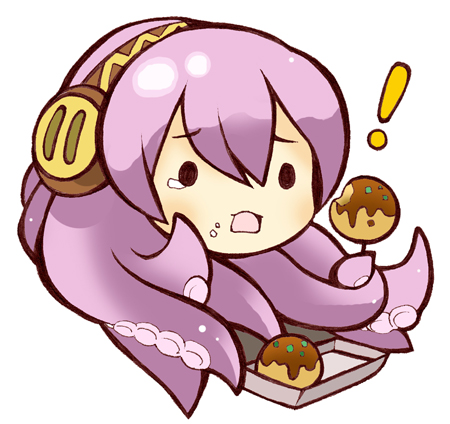 cannibalism, commentary, eating, kuri_meigetsu, lowres, megurine_luka, simple_background, takoluka