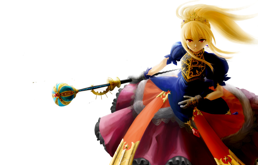 armor, armored_dress, blonde_hair, highres, hime_cut, long_hair, princess, princess_(sekaiju)