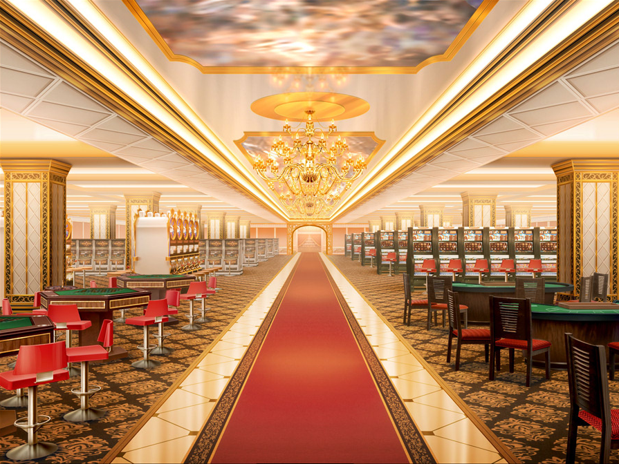 carpet, casino, chair, chandelier, indoors, no_humans, original, reflective_ceiling