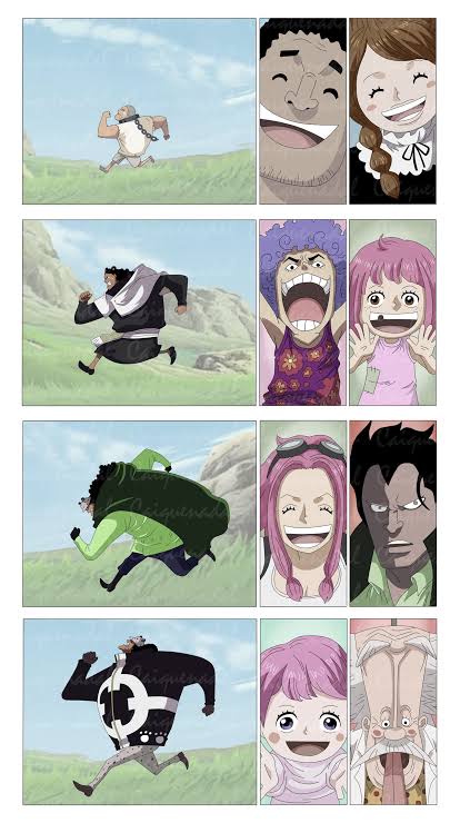 age_progression, bartholomew_clapp, bartholomew_kuma, dr._vegapunk, emporio_ivankov, father, ginny_(one_piece), happy