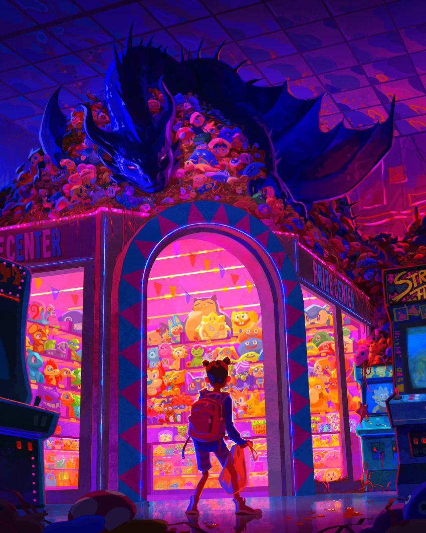 1girl, arcade, arch, backpack, bag, bishoujo_senshi_sailor_moon, brown_hair, bubbles_(ppg)