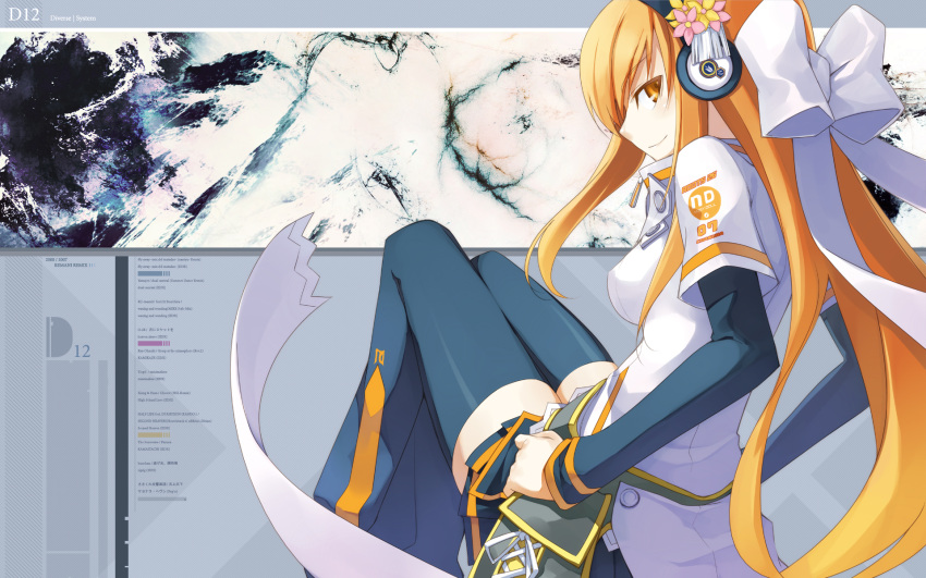 artist_request, beatmania_iidx, bow, hair_ribbon, headphones, highres, iroha_(beatmania_iidx), long_hair