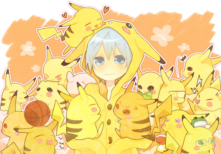 :3, amakusa_yuuki, blue_eyes, blue_hair, blush_stickers, book, border, chibi