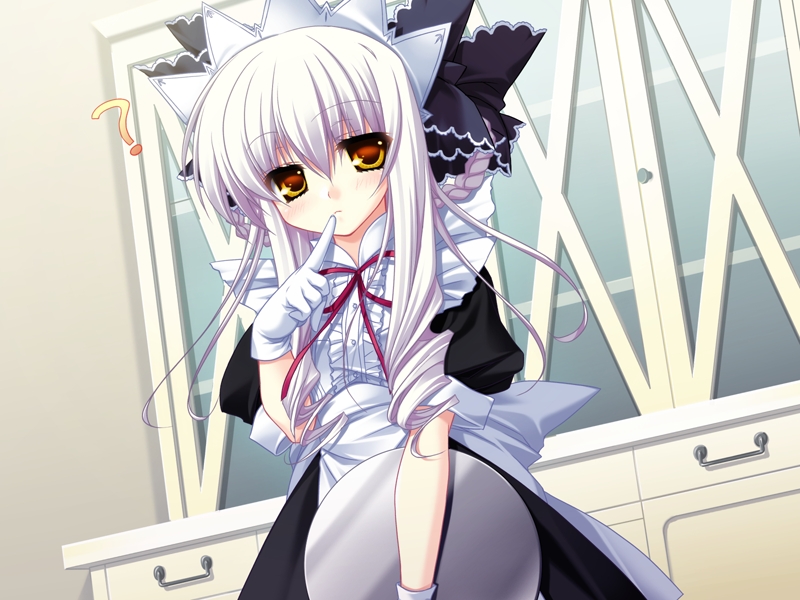 braid, da_capo, da_capo_ii, drill_hair, finger_to_mouth, gloves, maid, maid_clothes