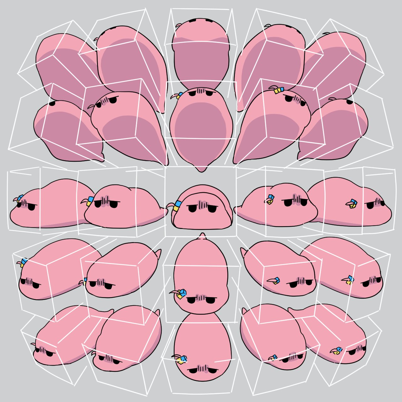 25_perspective_box_exercise, animalization, bocchi_the_rock!, box, cube_hair_ornament, gloom_(expression), gotoh_hitori, gotoh_hitori_(tsuchinoko)