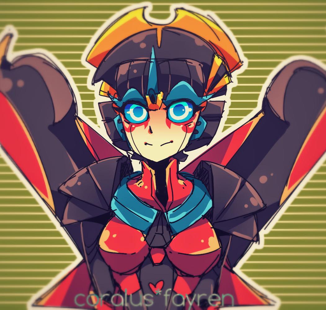 1girl, airplane_wing, armor, blue_eyes, blue_sclera, breasts, colored_sclera, coralus