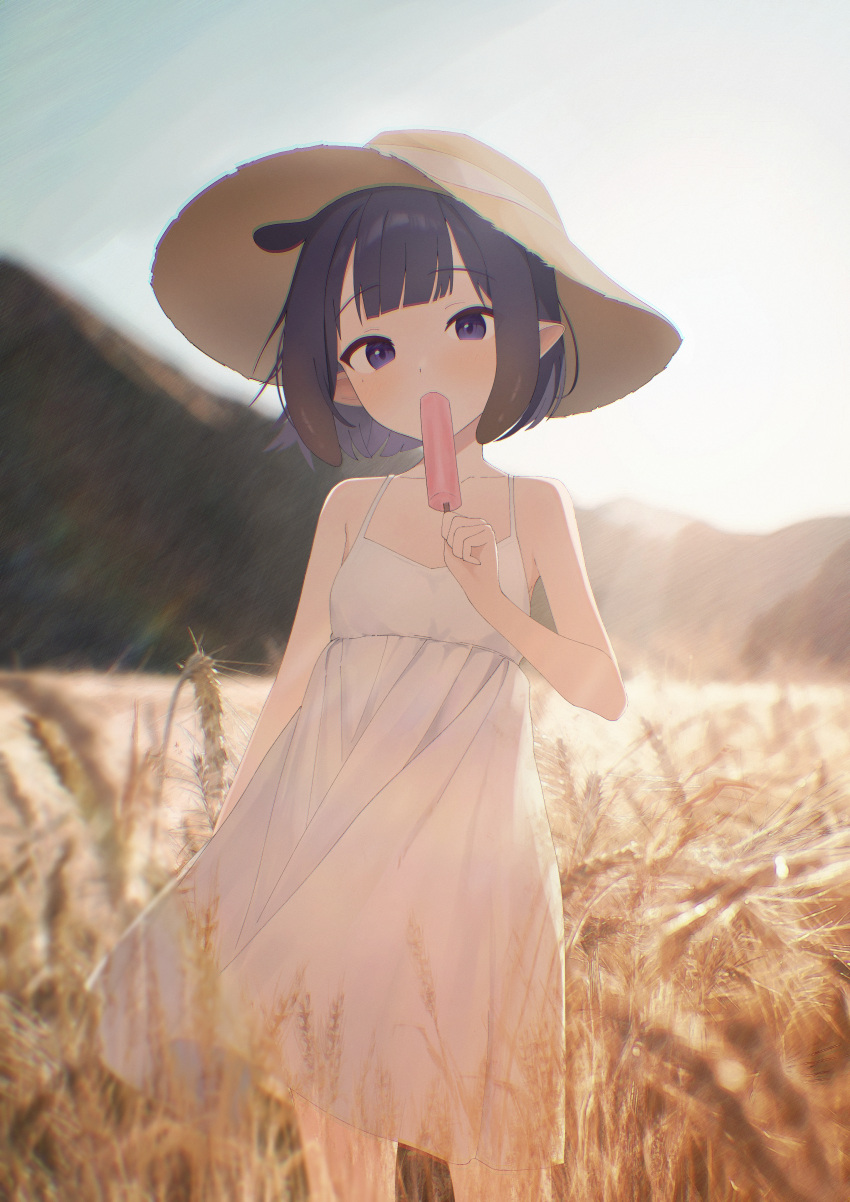 1girl, absurdres, alternate_costume, animal_ears, arm_at_side, backlighting, bare_arms, bare_shoulders