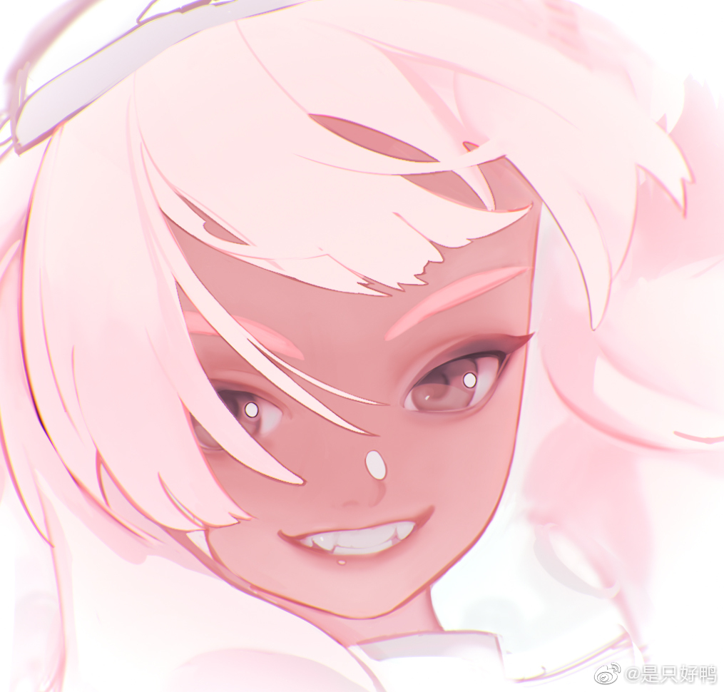 1girl, brown_eyes, chinese_commentary, commentary_request, dark-skinned_female, dark_skin, eyeliner, eyeshadow
