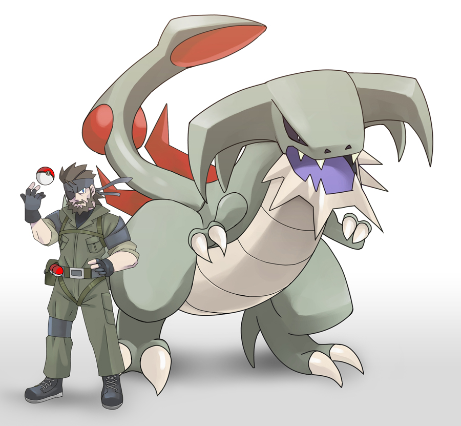 artist_request, beard, big_boss, boots, eyepatch, facial_hair, gear_rex, gloves